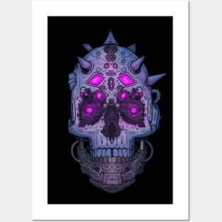 Cyberpunk Cyborg Skull Posters and Art